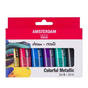 Amsterdam Standard Series Acrylic 6 x 20 ml Set colorful metallic