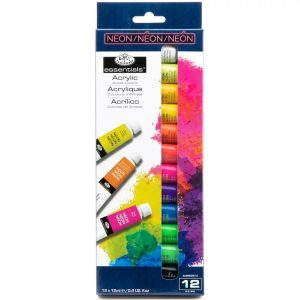 Royal & Langnickel Essentials Acrylic Paints, Neon Colors, 12mlx12pcs/Set