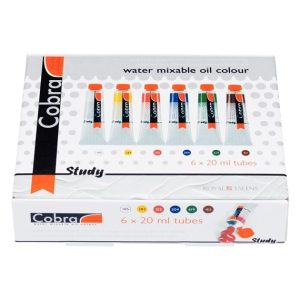COBRA STUDY WATER MIXABLE OIL COLOUR SET 6X20ML TUBES