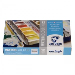 VAN GOGH WATERCOLOUR METAL CASE SET 12 COLOURS IN HALF PANS