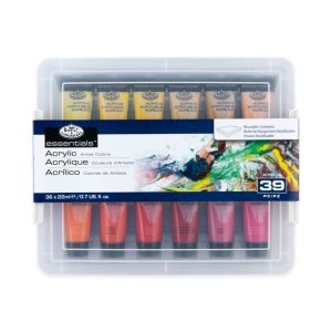 ROYAL & LANGNICKEL ESSENTIALS -ACRYLIC COLORS 22ML 36PCS SET  in Storage Box