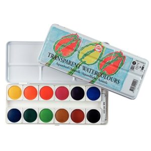 TALENS TRANSPARENT WATERCOLOUR SET 12 PANS