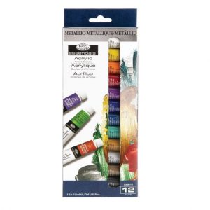 Royal & Langnickel Essentials Acrylic Paints, Metallic Colors, 12mlx12pcs/Set