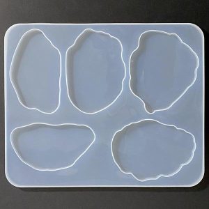 GEODE COASTER SILICONE MOLD -5 UNIQUE SHAPES