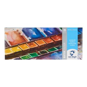 VAN GOGH WATERCOLOUR METAL CASE SET 36 COLOURS IN HALF PANS